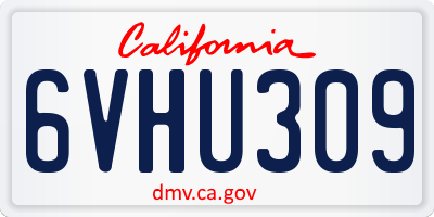CA license plate 6VHU309