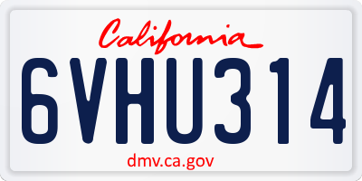 CA license plate 6VHU314