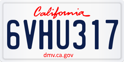 CA license plate 6VHU317