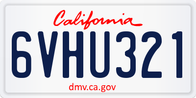 CA license plate 6VHU321
