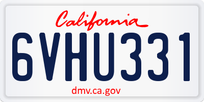 CA license plate 6VHU331