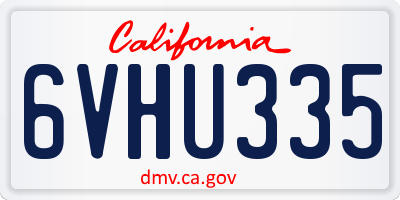 CA license plate 6VHU335