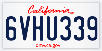 CA license plate 6VHU339