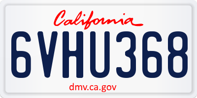 CA license plate 6VHU368
