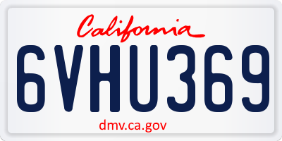 CA license plate 6VHU369