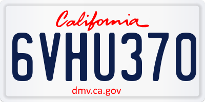 CA license plate 6VHU370