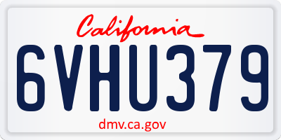 CA license plate 6VHU379