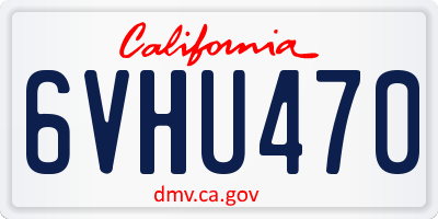 CA license plate 6VHU470