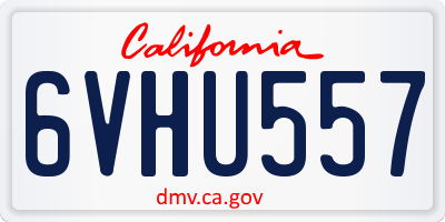 CA license plate 6VHU557