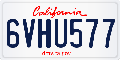 CA license plate 6VHU577