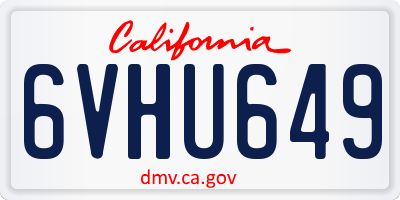CA license plate 6VHU649
