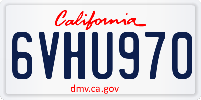 CA license plate 6VHU970