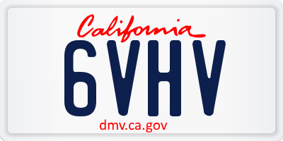 CA license plate 6VHV