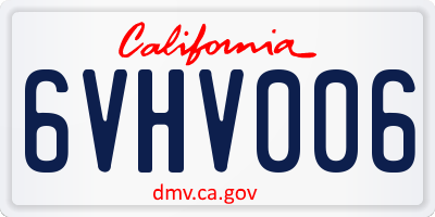 CA license plate 6VHV006