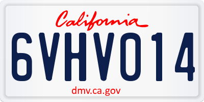CA license plate 6VHV014
