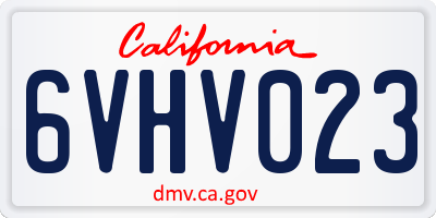CA license plate 6VHV023