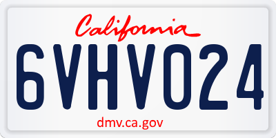 CA license plate 6VHV024