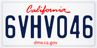 CA license plate 6VHV046