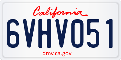 CA license plate 6VHV051