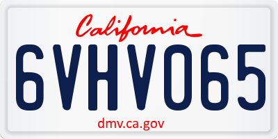CA license plate 6VHV065