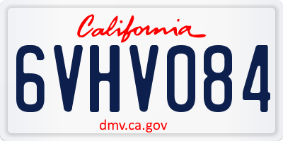 CA license plate 6VHV084