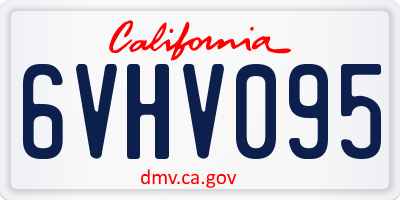 CA license plate 6VHV095