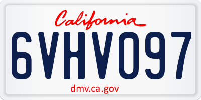 CA license plate 6VHV097