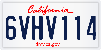 CA license plate 6VHV114