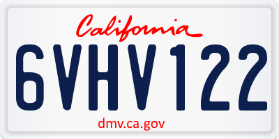 CA license plate 6VHV122