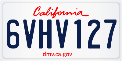 CA license plate 6VHV127