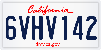 CA license plate 6VHV142