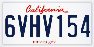 CA license plate 6VHV154