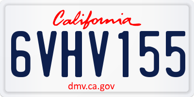 CA license plate 6VHV155