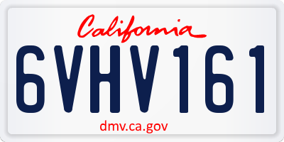 CA license plate 6VHV161