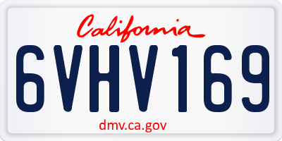 CA license plate 6VHV169