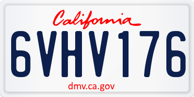 CA license plate 6VHV176