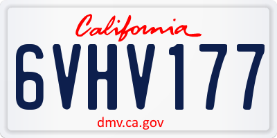 CA license plate 6VHV177