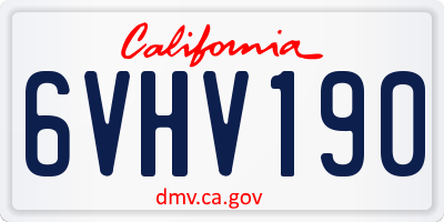 CA license plate 6VHV190