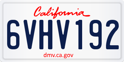 CA license plate 6VHV192
