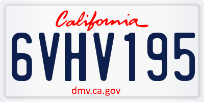 CA license plate 6VHV195