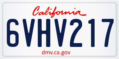 CA license plate 6VHV217