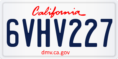 CA license plate 6VHV227
