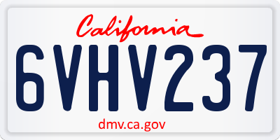 CA license plate 6VHV237