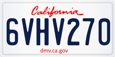 CA license plate 6VHV270