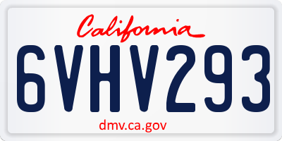 CA license plate 6VHV293