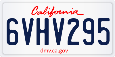 CA license plate 6VHV295