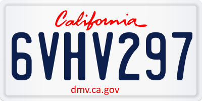 CA license plate 6VHV297