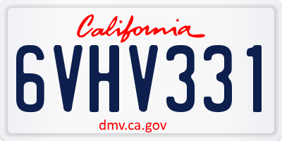 CA license plate 6VHV331