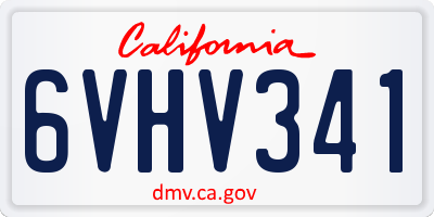 CA license plate 6VHV341