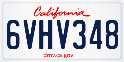 CA license plate 6VHV348